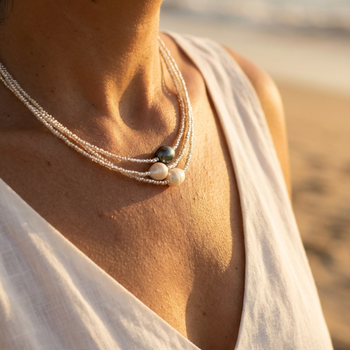 Zelia - Collar de tres hilos